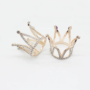 2 pcs Rhinestone Crown DIY Jewelry Findings Accessories for Bridal Wedding Cake