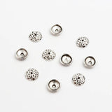 50pcs Semicircular Hollow Metal Spacer Bead Caps for DIY Jewelry Charms