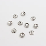 50pcs Semicircular Hollow Metal Spacer Bead Caps for DIY Jewelry Charms