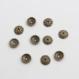 50pcs Semicircular Hollow Metal Spacer Bead Caps for DIY Jewelry Charms