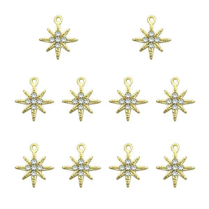 10Pcs Rhinestone Star Charms for DIY Jewelry Making