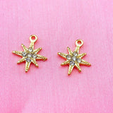 10Pcs Rhinestone Star Charms for DIY Jewelry Making