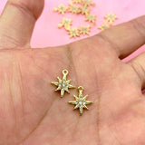10Pcs Rhinestone Star Charms for DIY Jewelry Making