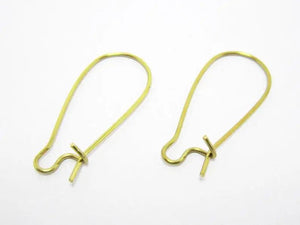 100pcs Brass charms 25mm Raw brass ear wire