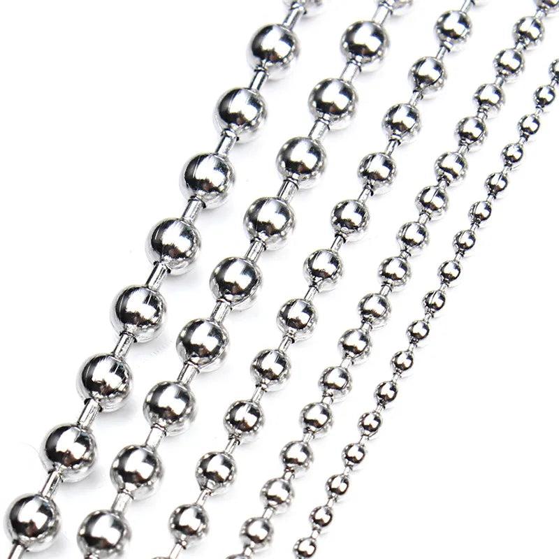 5 Meters Stainless Steel Ball Chain Bulk DIY Necklaces Jewelry Making