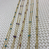 Natural Stone Copper Chain Amethyst DIY Jewelry Necklace