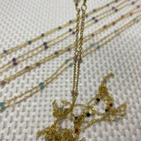 Natural Stone Copper Chain Amethyst DIY Jewelry Necklace