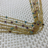Natural Stone Copper Chain Amethyst DIY Jewelry Necklace