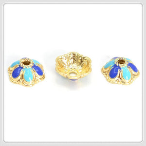 10 PCS Metal Alloy Flower Bead Caps 11*4.5mm Jewelry Making