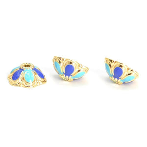 10 PCS Metal Alloy Flower Bead Caps 11*4.5mm Jewelry Making