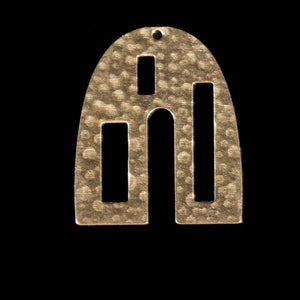 Brass Single Hole Door-shaped Pendant Charm Necklace Earring Jewelry
