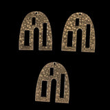 Brass Single Hole Door-shaped Pendant Charm Necklace Earring Jewelry