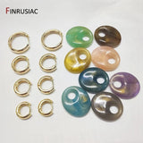 10pcs Resin Pendant DIY Earring Charms Oval Shape Multicolor