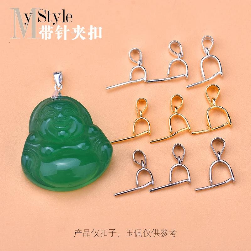 5pcs S925 Sterling Silver DIY Jewelry Accessories with Gemstone Head Pendant