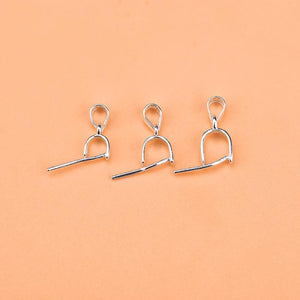 5pcs S925 Sterling Silver DIY Jewelry Accessories with Gemstone Head Pendant