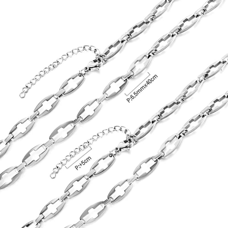 ASON Inoxidable Cross Chain Necklace Stainless Steel For Women Men