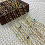 Amethyst Charm Copper Chain Necklace Bracelet DIY Jewelry
