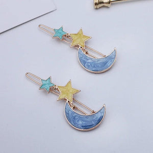 10 PCS Enamel Flower Butterfly Star Moon Hair Clips