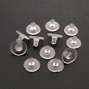 100pcs Plastic Clear Earring Back Ear Studs Plug Stoppers Jewelry Findings