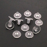 100pcs Plastic Clear Earring Back Ear Studs Plug Stoppers Jewelry Findings