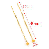 10Pcs Stainless Steel Long Earring Hook DIY Supplies