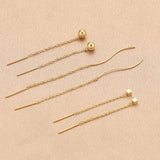 10Pcs Stainless Steel Long Earring Hook DIY Supplies