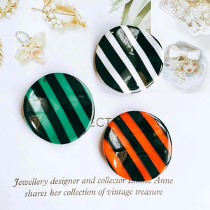Round Shape Resin Plastic Beads Diy Material Pendant Necklace Charms 4pcs