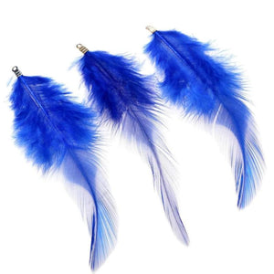 Colorful Chicken Feathers Tassel Pendant Earring DIY Jewelry