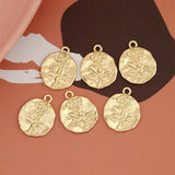 10pcs Flower Round Pendant Charms for Jewelry Making
