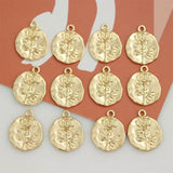 10pcs Flower Round Pendant Charms for Jewelry Making