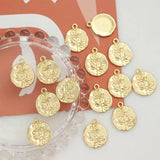 10pcs Flower Round Pendant Charms for Jewelry Making
