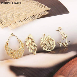 Copper Plated 18k Earrings Pendant DIY Jewelry Accessories Material Leaves Vine
