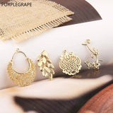 Copper Plated 18k Earrings Pendant DIY Jewelry Accessories Material Leaves Vine