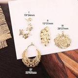 Copper Plated 18k Earrings Pendant DIY Jewelry Accessories Material Leaves Vine