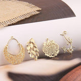 Copper Plated 18k Earrings Pendant DIY Jewelry Accessories Material Leaves Vine
