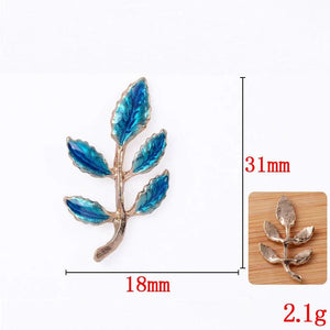 10 Metal Alloy Enamel Leaf Charms Pendant DIY Jewelry Accessories