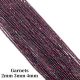 Wholesale 2mm-4mm Red Garnet Faceted Gemstone Beads
