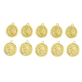 10Pcs Vintage Portrait Coin Charms Pendants Mix Round Jewelry Making Accessories
