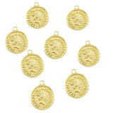 10Pcs Vintage Portrait Coin Charms Pendants Mix Round Jewelry Making Accessories