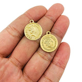 10Pcs Vintage Portrait Coin Charms Pendants Mix Round Jewelry Making Accessories