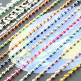 1m Oil Wire Wrapped Rosary Chain Round Stone Beads for DIY Jewelry