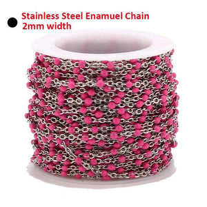 2mm Stainless Steel Enamel Link Chains for Jewelry Making