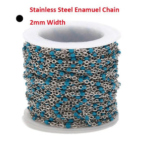 2mm Stainless Steel Enamel Link Chains for Jewelry Making