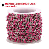 2mm Stainless Steel Enamel Link Chains for Jewelry Making