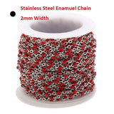 2mm Stainless Steel Enamel Link Chains for Jewelry Making