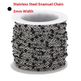 2mm Stainless Steel Enamel Link Chains for Jewelry Making
