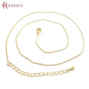 2PCS 56.7CM 24K Copper Necklaces Finished Chains Jewelry Making Supplies