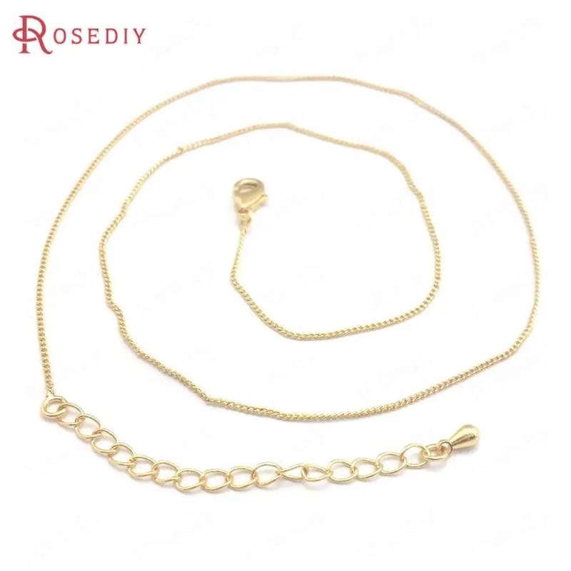 2PCS 56.7CM 24K Copper Necklaces Finished Chains Jewelry Making Supplies
