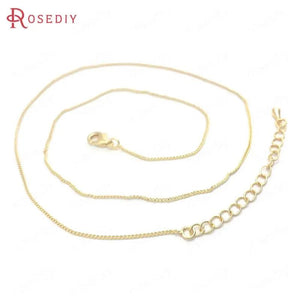 2PCS 56.7CM 24K Copper Necklaces Finished Chains Jewelry Making Supplies