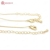 2PCS 56.7CM 24K Copper Necklaces Finished Chains Jewelry Making Supplies